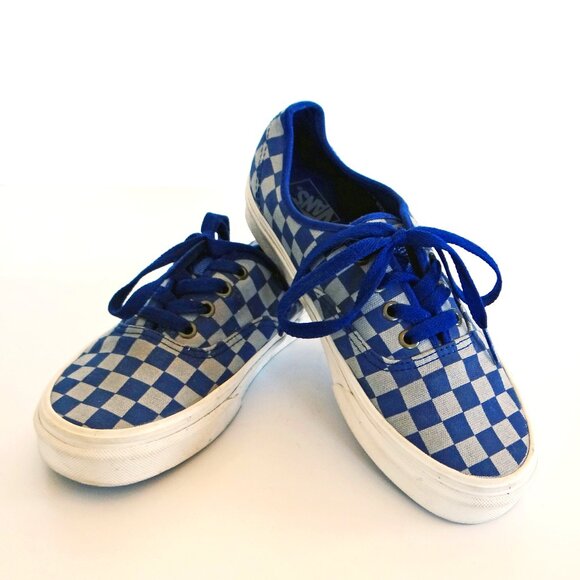 Vans X Harry Potter Collab Ravenclaw Blue Checkered Lace Up Sneakers Size 5 1/2 - Picture 1 of 10